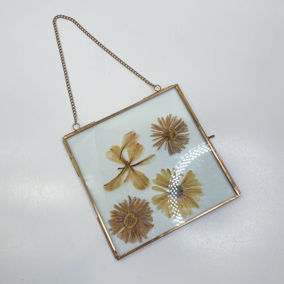Pressed Flower Frame, Hanging glass frame Copper frame - Picture 2 of 6